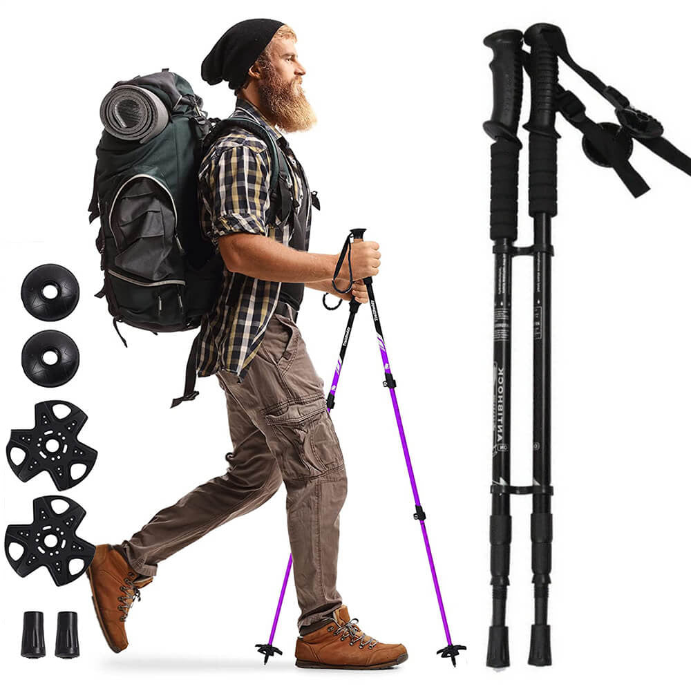 Ultralight Trekking Hiking Pole Walking Stick With Adjustable Anti